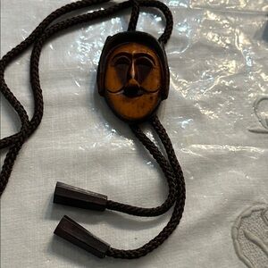 Bolo tie South Korea resin signed.  VTG